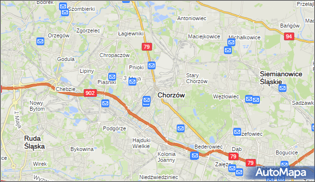 mapa Chorzów, Chorzów na mapie Targeo