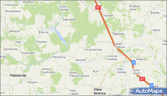 mapa Chruściechów gmina Stara Błotnica, Chruściechów gmina Stara Błotnica na mapie Targeo