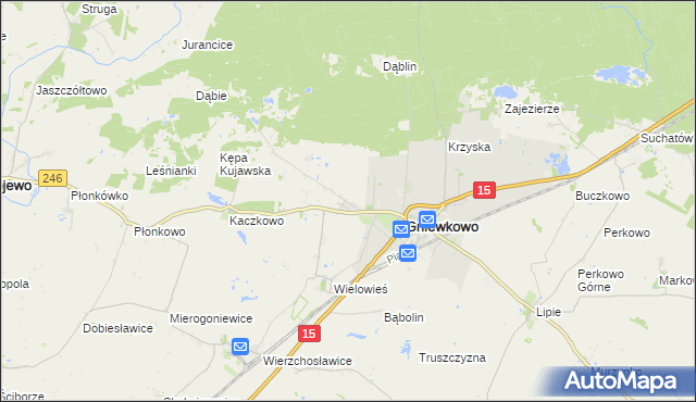 mapa Chrząstowo gmina Gniewkowo, Chrząstowo gmina Gniewkowo na mapie Targeo