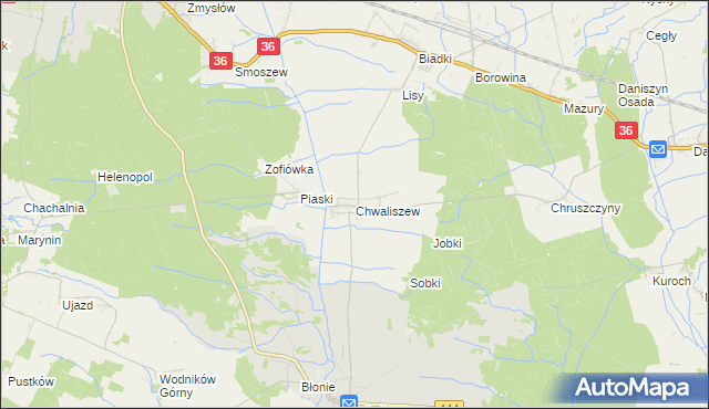 mapa Chwaliszew, Chwaliszew na mapie Targeo