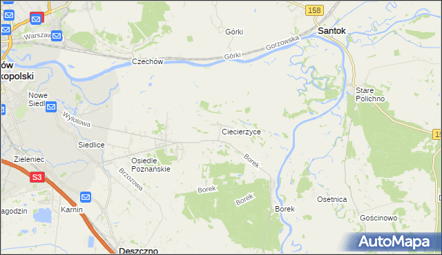 mapa Ciecierzyce, Ciecierzyce na mapie Targeo