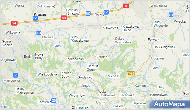 mapa Cierpisz gmina Łańcut, Cierpisz gmina Łańcut na mapie Targeo