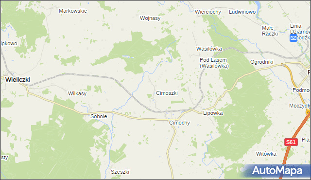 mapa Cimoszki, Cimoszki na mapie Targeo