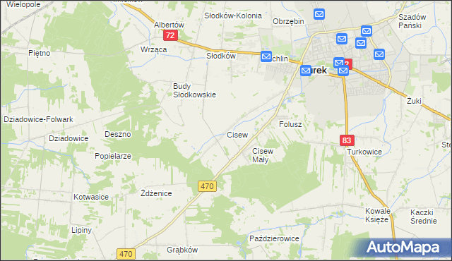 mapa Cisew, Cisew na mapie Targeo