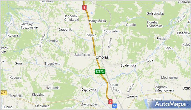 mapa Cmolas, Cmolas na mapie Targeo