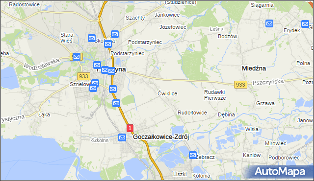 mapa Ćwiklice, Ćwiklice na mapie Targeo