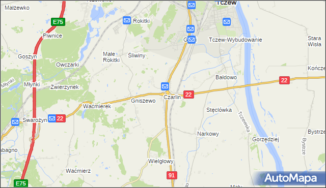 mapa Czarlin, Czarlin na mapie Targeo