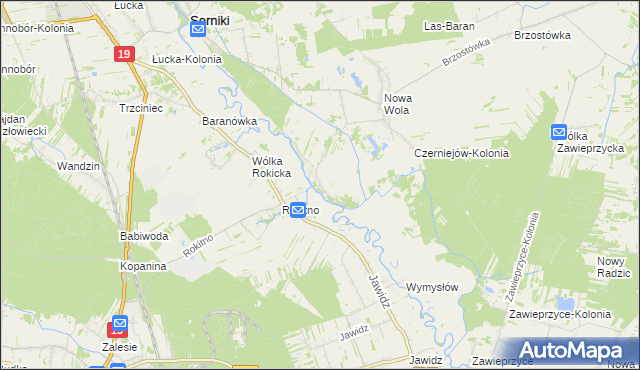 mapa Czerniejów gmina Serniki, Czerniejów gmina Serniki na mapie Targeo