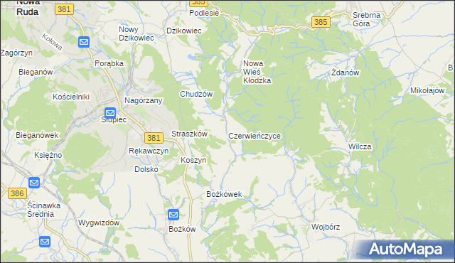 mapa Czerwieńczyce, Czerwieńczyce na mapie Targeo