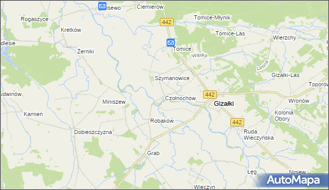 mapa Czołnochów, Czołnochów na mapie Targeo