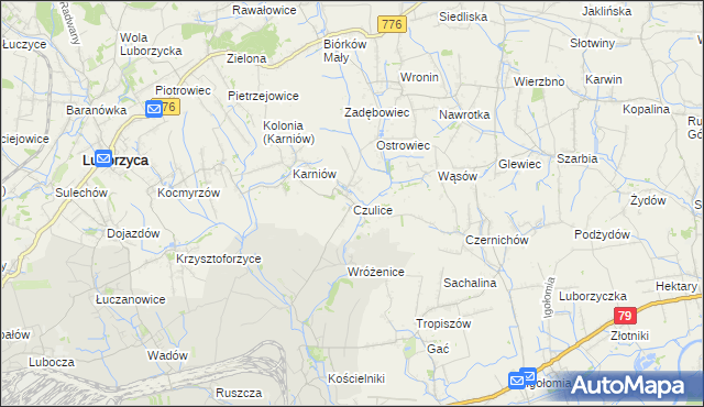mapa Czulice, Czulice na mapie Targeo