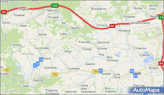 mapa Czułów, Czułów na mapie Targeo