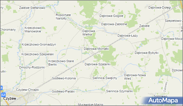 mapa Dąbrowa-Kity, Dąbrowa-Kity na mapie Targeo