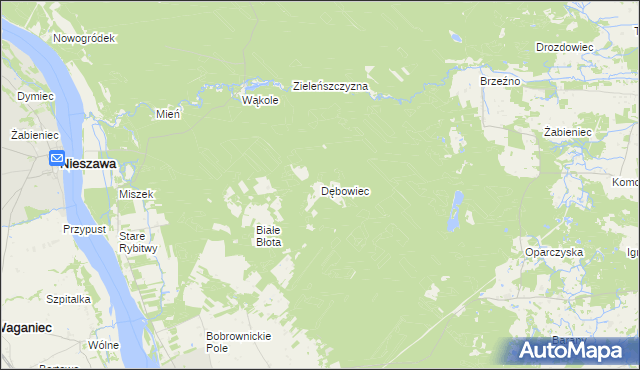 mapa Dębowiec gmina Bobrowniki, Dębowiec gmina Bobrowniki na mapie Targeo