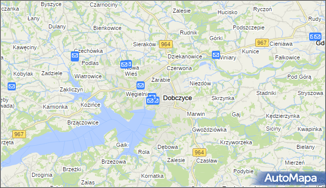mapa Dobczyce, Dobczyce na mapie Targeo