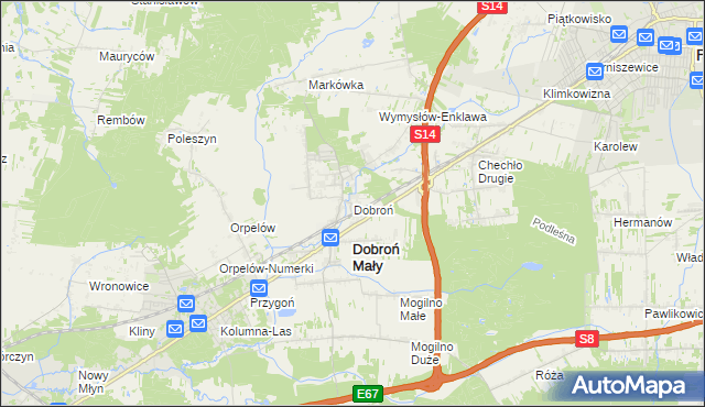 mapa Dobroń, Dobroń na mapie Targeo