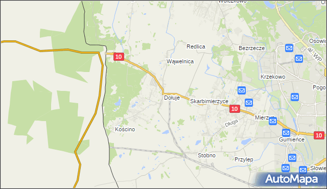 mapa Dołuje, Dołuje na mapie Targeo