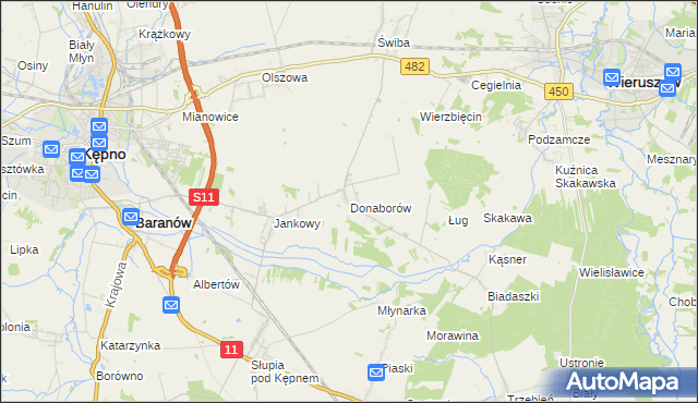 mapa Donaborów, Donaborów na mapie Targeo