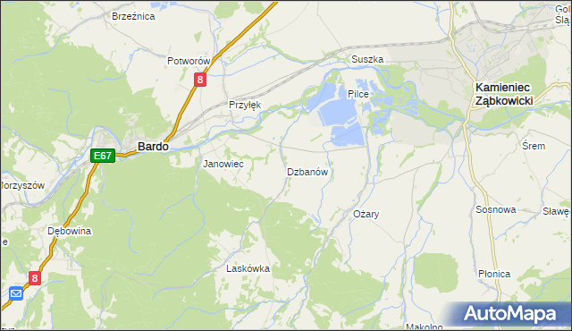 mapa Dzbanów, Dzbanów na mapie Targeo