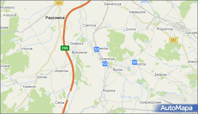 mapa Dzierzków, Dzierzków na mapie Targeo