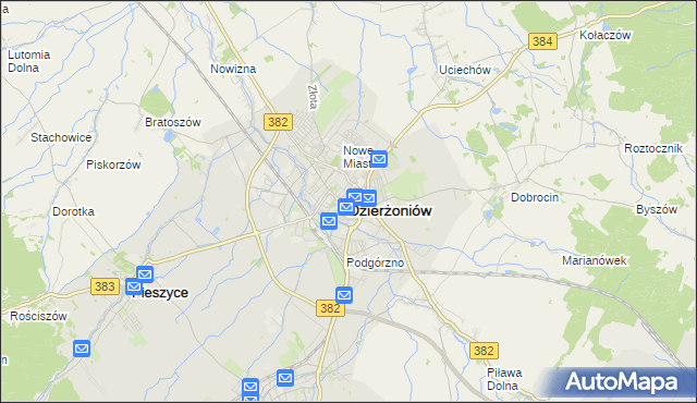 mapa Dzierżoniów, Dzierżoniów na mapie Targeo
