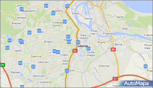 mapa Gdańska, Gdańsk na mapie Targeo
