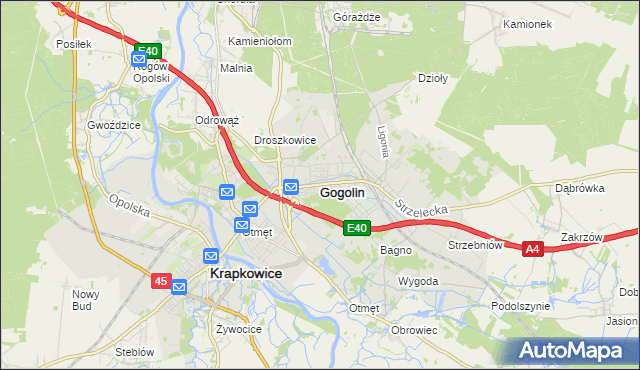 mapa Gogolin powiat krapkowicki, Gogolin powiat krapkowicki na mapie Targeo