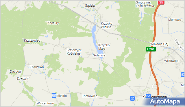 mapa Gołanice, Gołanice na mapie Targeo