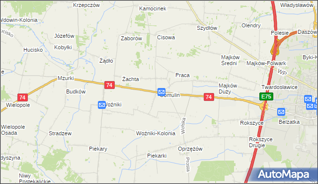 mapa Gomulin, Gomulin na mapie Targeo