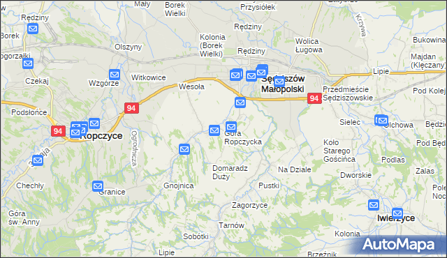 mapa Góra Ropczycka, Góra Ropczycka na mapie Targeo