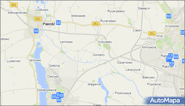 mapa Gorzany, Gorzany na mapie Targeo