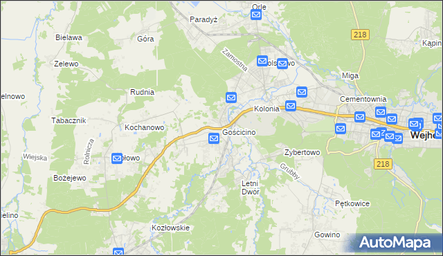 mapa Gościcino, Gościcino na mapie Targeo