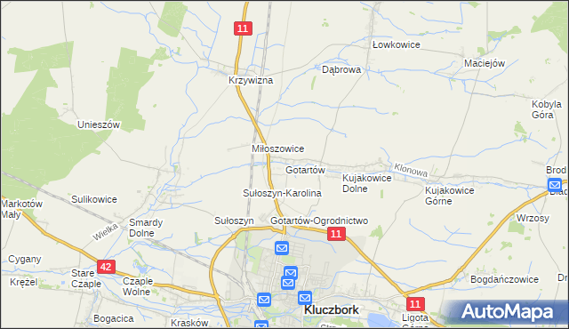 mapa Gotartów, Gotartów na mapie Targeo