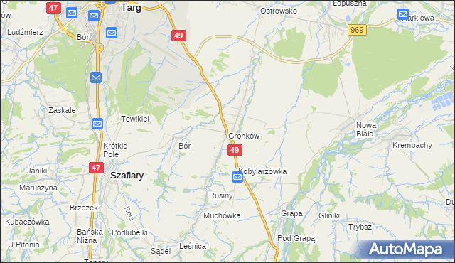 mapa Gronków, Gronków na mapie Targeo