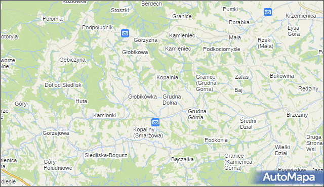 mapa Grudna Dolna, Grudna Dolna na mapie Targeo