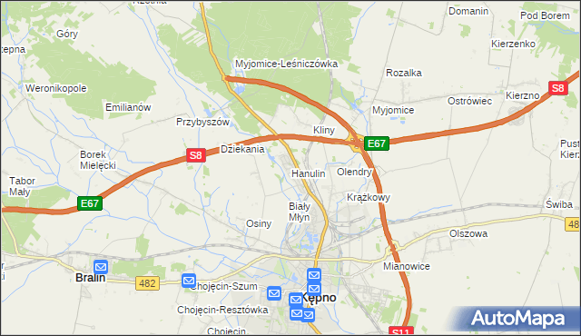 mapa Hanulin, Hanulin na mapie Targeo