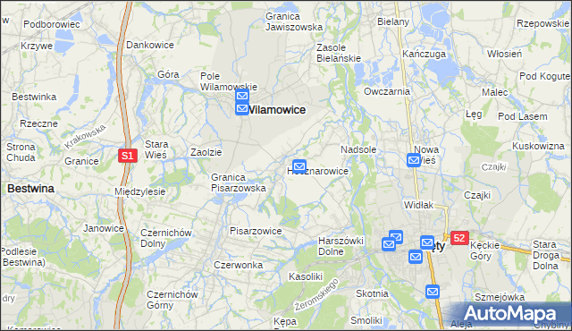 mapa Hecznarowice, Hecznarowice na mapie Targeo