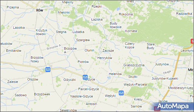 mapa Henryków gmina Iłów, Henryków gmina Iłów na mapie Targeo