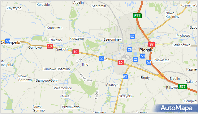 mapa Ilinko, Ilinko na mapie Targeo