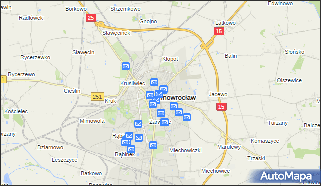 mapa Inowrocławia, Inowrocław na mapie Targeo
