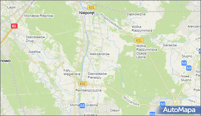 mapa Izabelin gmina Nieporęt, Izabelin gmina Nieporęt na mapie Targeo