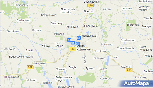 mapa Izbica Kujawska, Izbica Kujawska na mapie Targeo