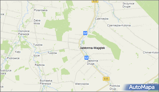 mapa Jabłonna-Majątek, Jabłonna-Majątek na mapie Targeo