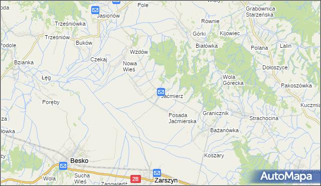 mapa Jaćmierz, Jaćmierz na mapie Targeo