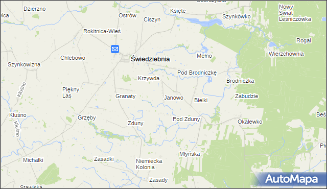 mapa Janowo gmina Świedziebnia, Janowo gmina Świedziebnia na mapie Targeo