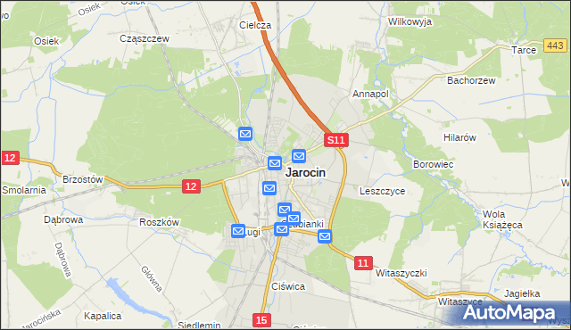 mapa Jarocin, Jarocin na mapie Targeo