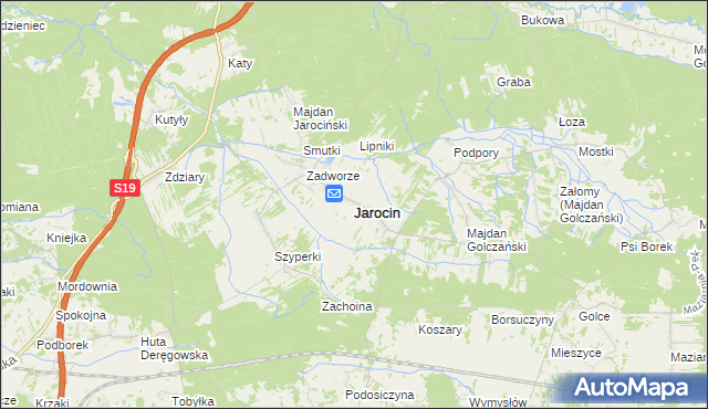 mapa Jarocin powiat niżański, Jarocin powiat niżański na mapie Targeo