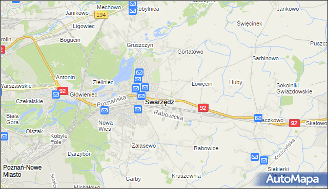 mapa Jasin gmina Swarzędz, Jasin gmina Swarzędz na mapie Targeo