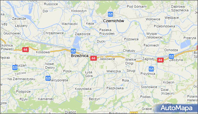 mapa Jaśkowice gmina Skawina, Jaśkowice gmina Skawina na mapie Targeo