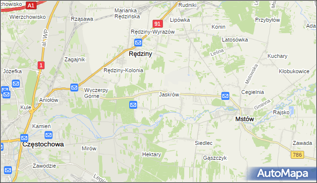 mapa Jaskrów, Jaskrów na mapie Targeo